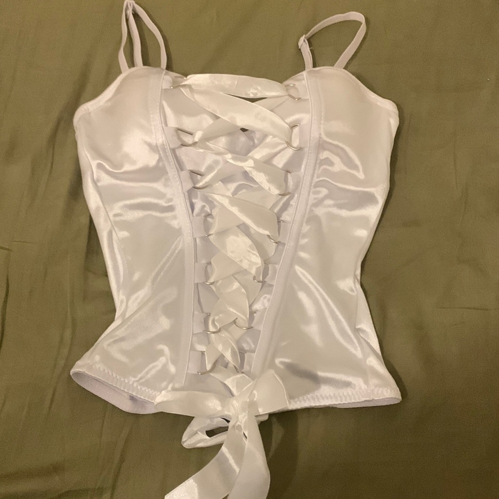 White corset top